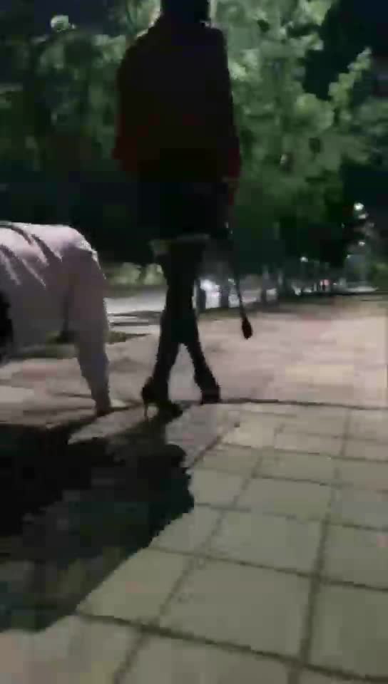 Outdoor dog abuse, file licking shoes, full version