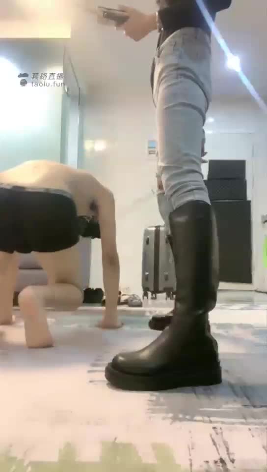 Licking boots and covering tender feet, smelling fart humiliated, green hat language humiliation