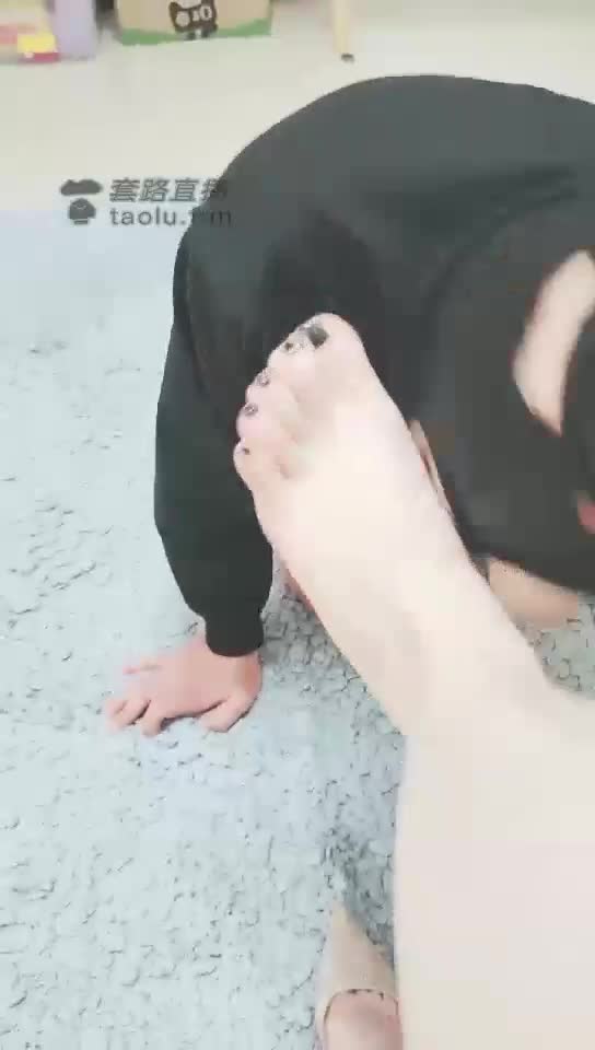 Washing feet, chewing on the skin, foot fetish dogs