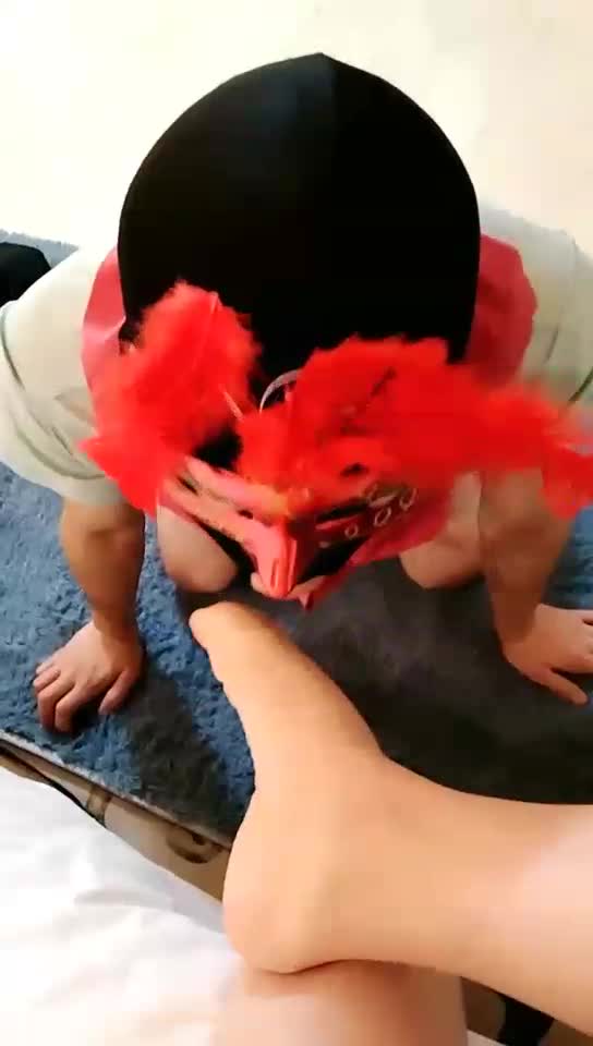 Licking feet, whipping