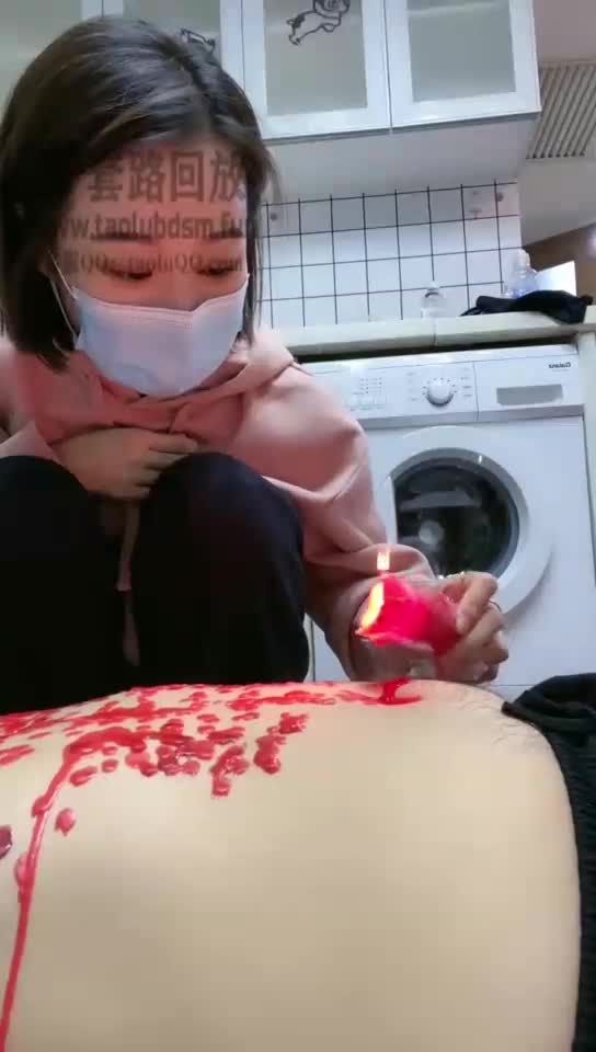 Drop wax to seal mouth, foot fetish, lick feet