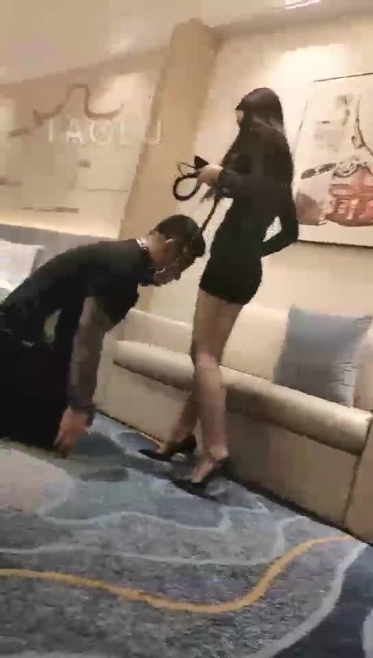 Bitchy dog being whipped and crying