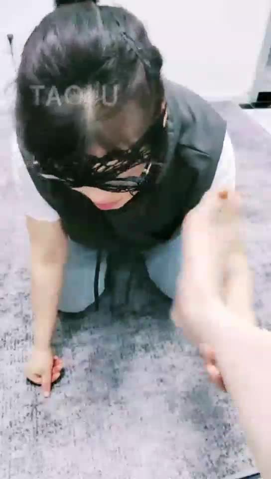 Discipline two female slaves to lick their feet